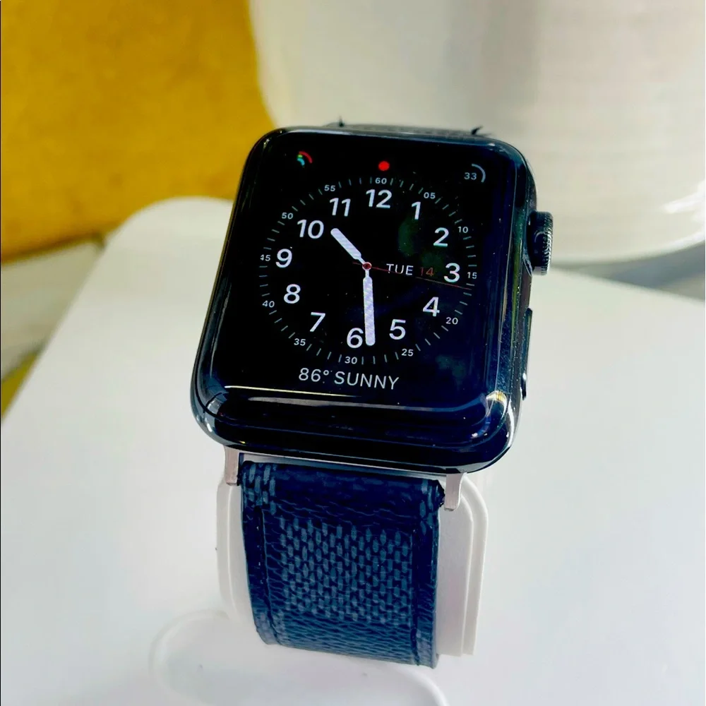 Cute Checkered Design Watchband in Black Apple Watch Any Series